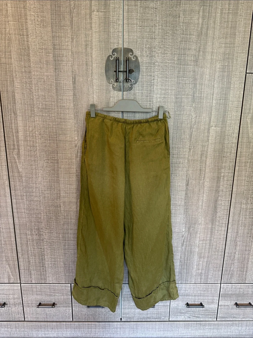 Zara 100% Linen  Button-Up Top and Wide Leg Pants Set